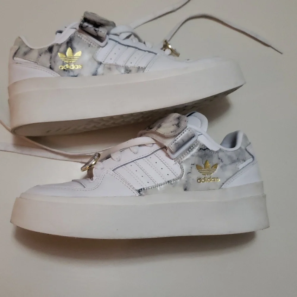 adidas Women's White Marble Platform Sneakers